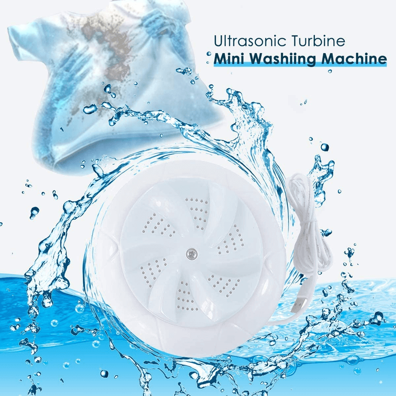 Mini Ultrasonic Washing Machine Portable Turbo Washer